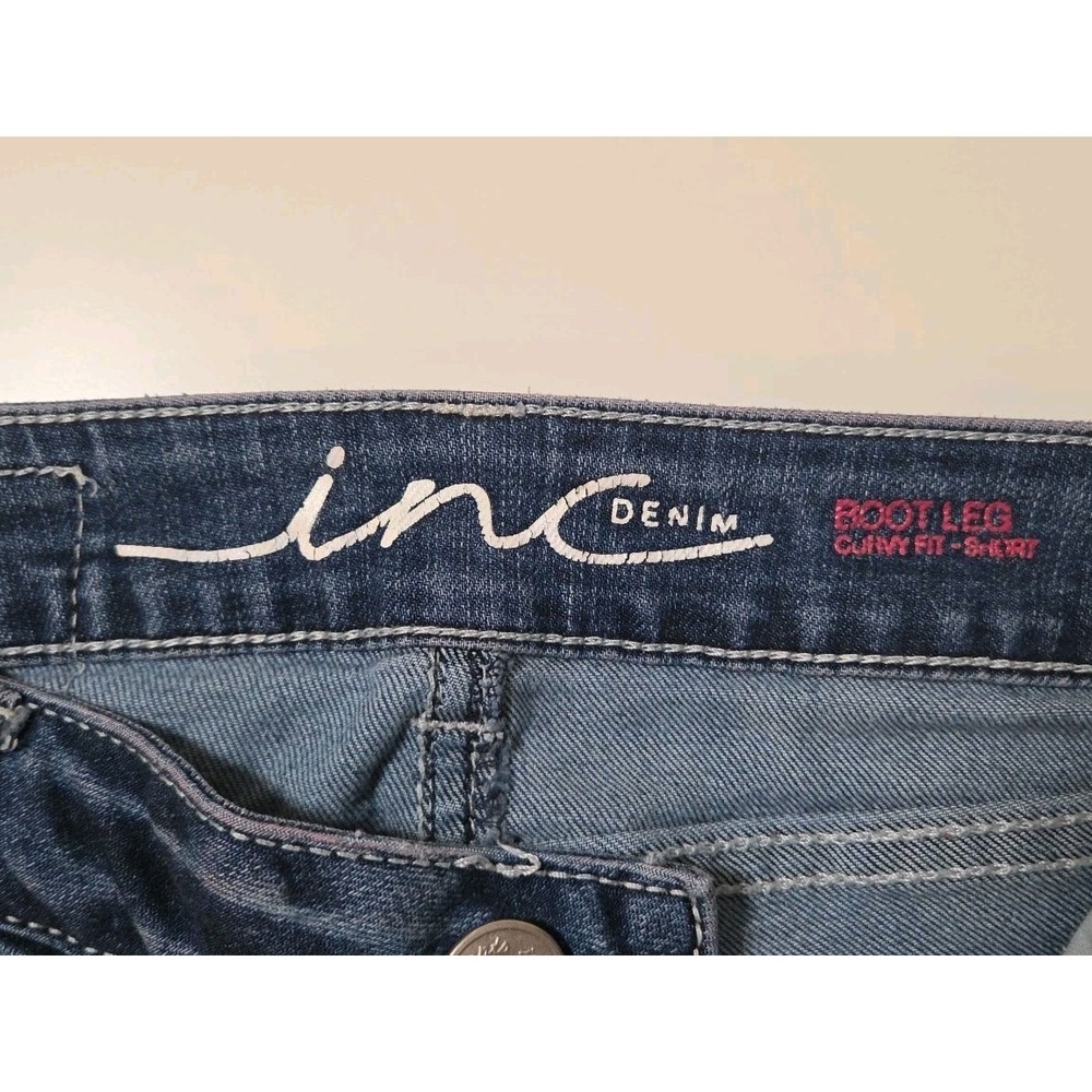INC Curvy Fit Short Boot Leg Stretch Denim Jeans Women's Sz 2 - Picture 4 of 12
